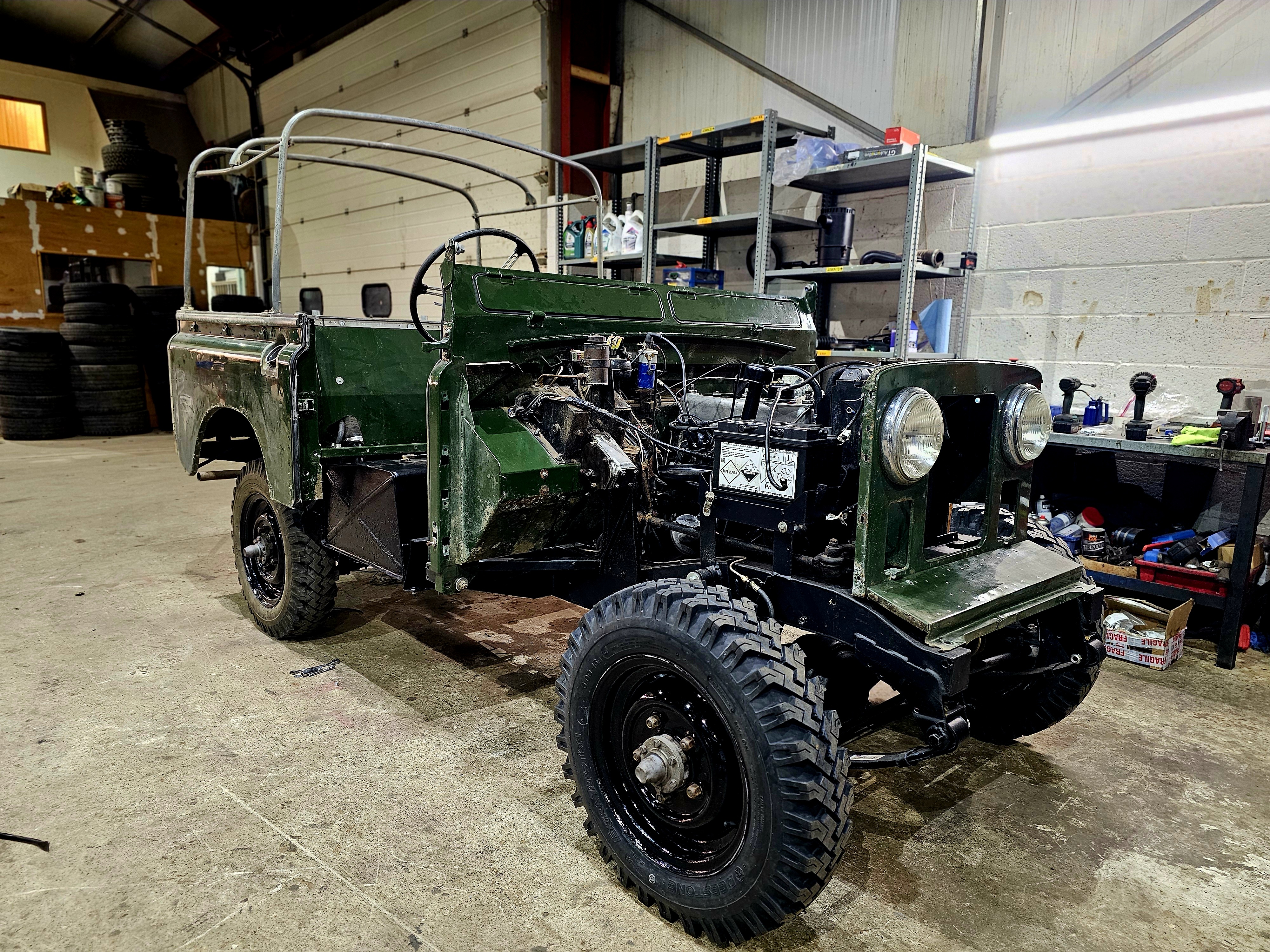 Land Rover restoration project in workshop condition
